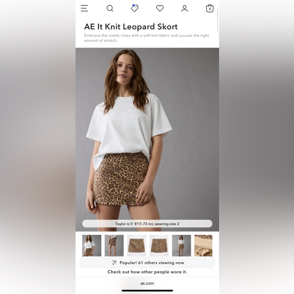 American Eagle Outfitters Leopard Print skort/skirt